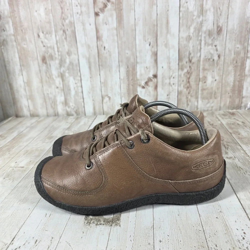 Keen Presidio Mens 9.5 Brown Leather‎ Oxford Casual Walking Shoes 1146-BHTK